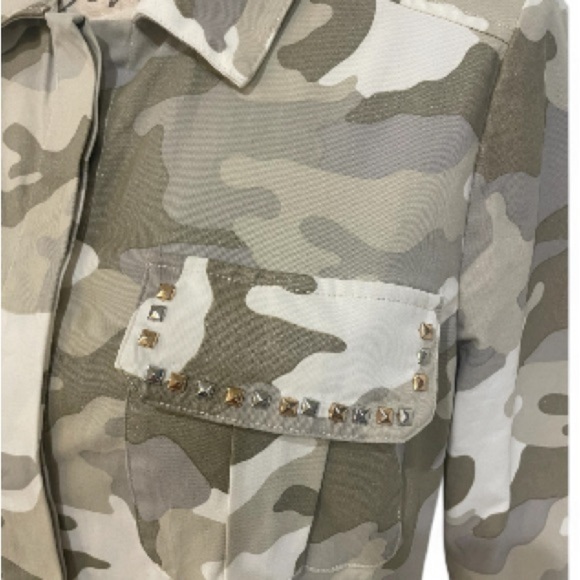 Boston Proper Metallic Camo Utility Jacket – Size S EUC - Picture 7 of 14